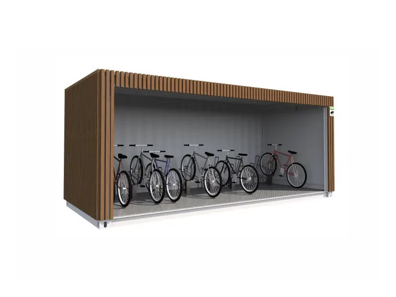 Abri vélo en conteneur 20 pieds semi-couvert 16 places