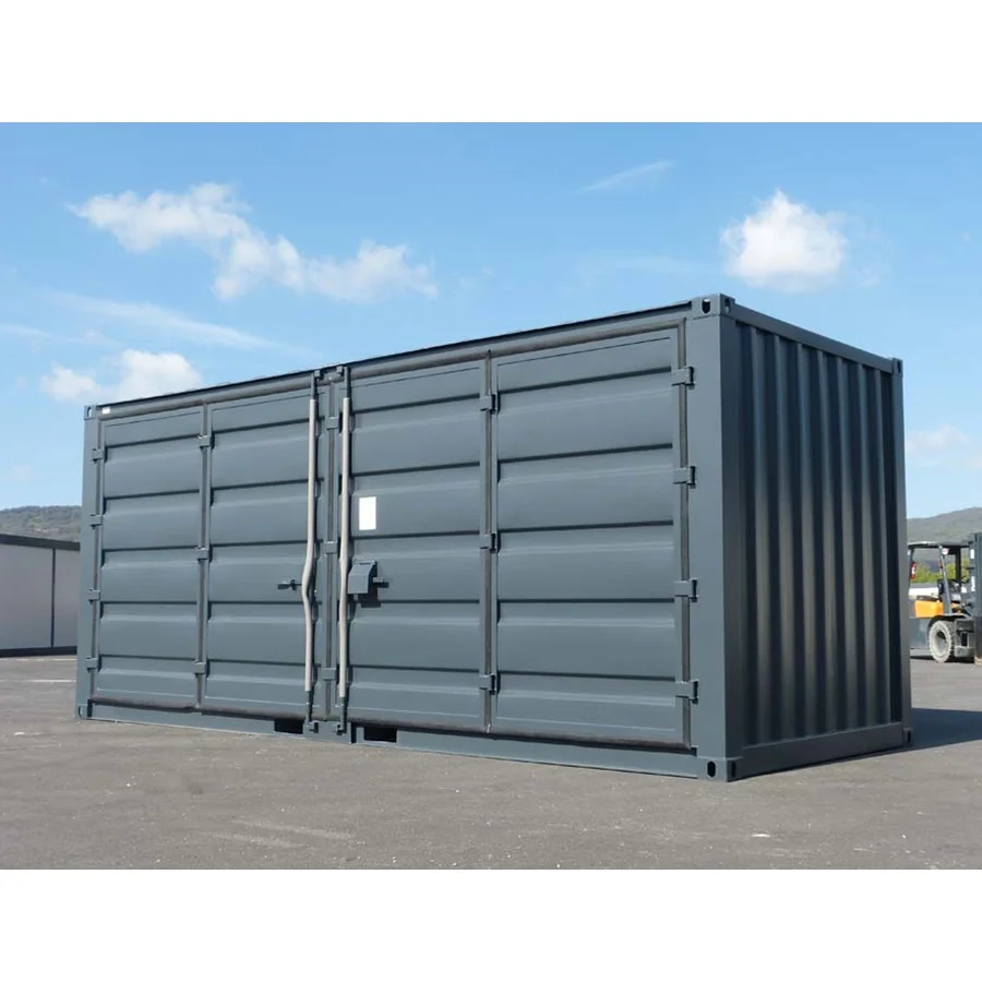 Conteneur Open Side 20 Pieds Noir – Stockage Sécurisé et Pratique