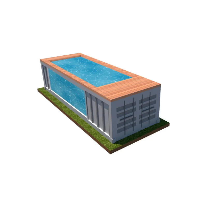 Piscine conteneur vitrée 6 m – Luxe, design et robustesse