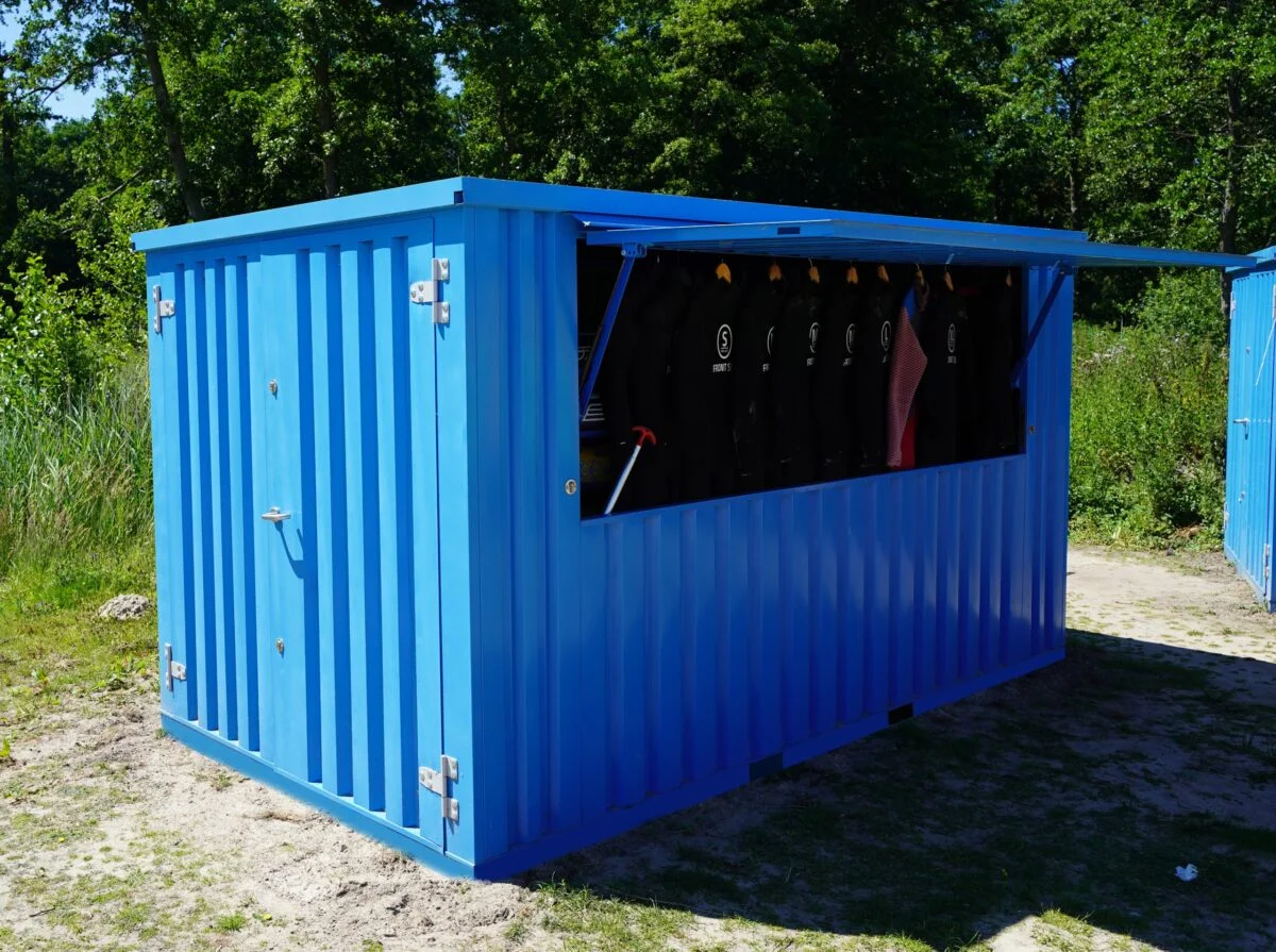 Conteneur Bar Démontable 3×2 mètres Bleu RAL 5012 – Image 3