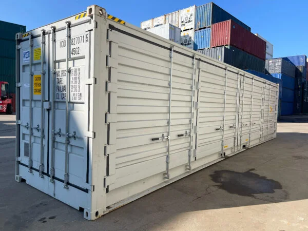 Conteneur 40 pieds Open Side à ouverture latérale – Haute Capacité RAL 7035