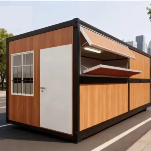 Conteneur commercial 6×2,5 m – Kiosque de vente design