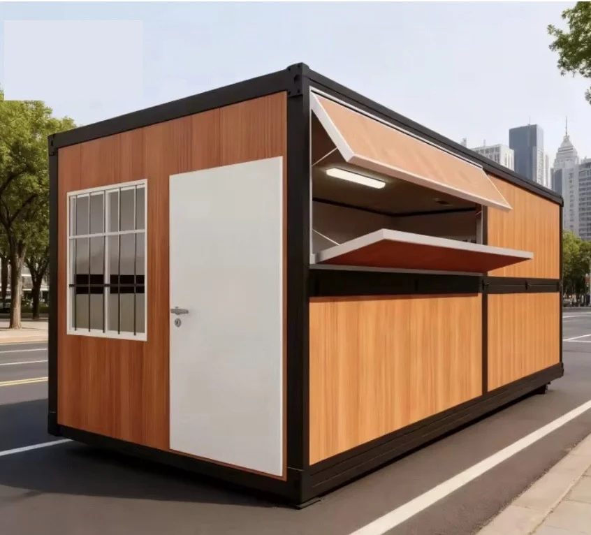 Conteneur commercial 6×2,5 m – Kiosque de vente design