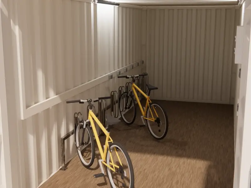 Abri vélos électriques fermé 6 places en conteneur 20 pieds – Image 4